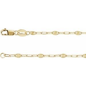 2.5 mm Light Paperclip-Style Starburst Mirror Chain