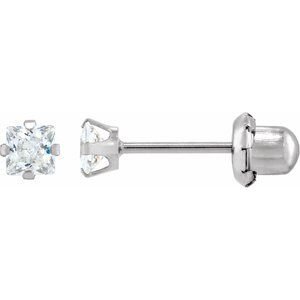 Round 4-Prong Inverness® Piercing Stud Earrings
