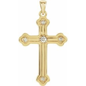 Grooved Cross Pendant