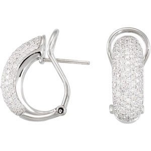 Pavé-Style Omega Clip Earrings