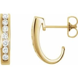 Channel-Set J-Hoop Earrings