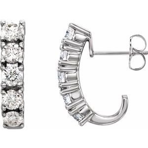 Accented J-Hoop Earrings