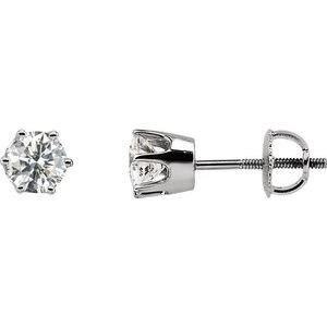 Round 6-Prong Stud Earrings