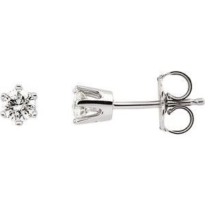 Round 6-Prong Stud Earrings