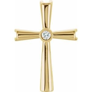 Solitaire Cross Pendant