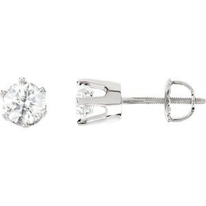 Round 6-Prong Stud Earrings