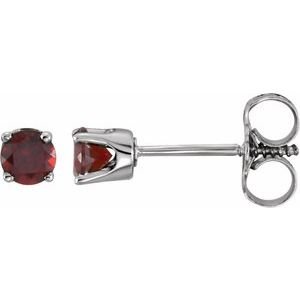 Round 4-Prong Youth Birthstone Stud Earrings