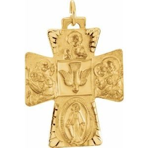 Four-Way Cross Medal Necklace or Pendant