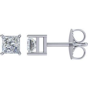 Square 4-Prong Stud Earrings
