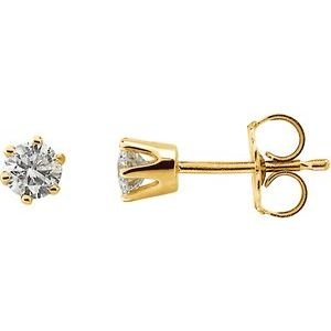 Round 6-Prong Stud Earrings