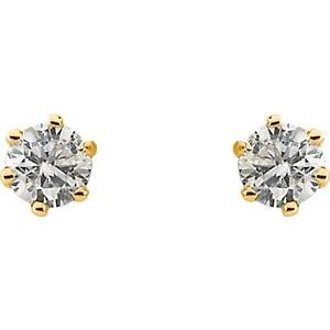 Round 6-Prong Stud Earrings - Image 2