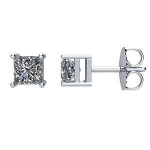 Square 4-Prong Stud Earrings