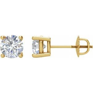 Round 4-Prong Stud Earrings