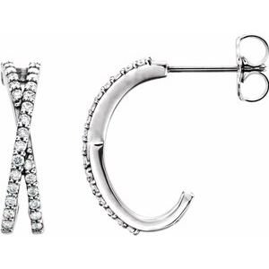 Criss-Cross J-Hoop Earrings