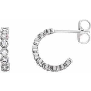 Bezel-Set Hoop Earrings