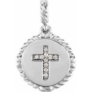 Accented Cross Disc Necklace or Pendant