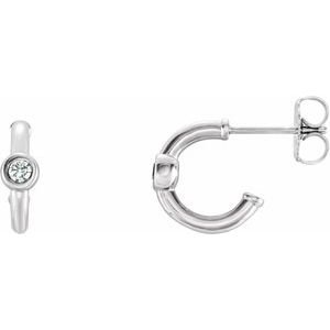 Bezel-Set Huggie Earrings