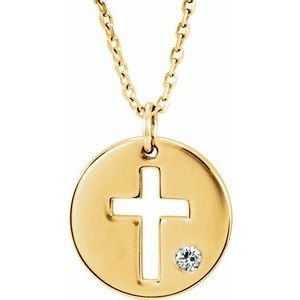 Pierced Cross Disc Necklace or Pendant - Image 3