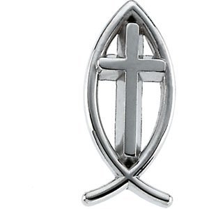 Ichthus with Cross Lapel Pin