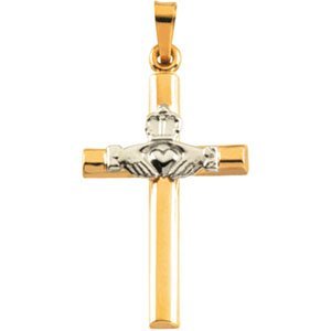 Hollow Claddagh Cross Pendant