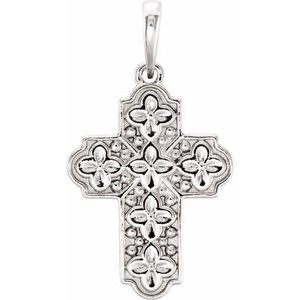 Ornate Floral-Inspired Cross Pendant