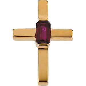 Solitaire Cross Pendant