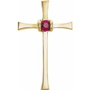 Solitaire Cross Pendant