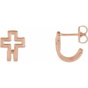 Open Cross J-Hoop Earrings