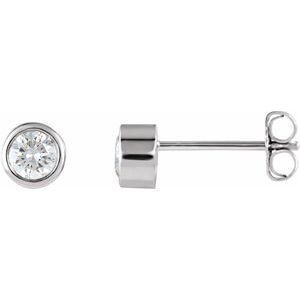 Round Bezel-Set Stud Earrings