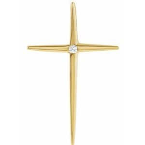 Solitaire Cross Pendant