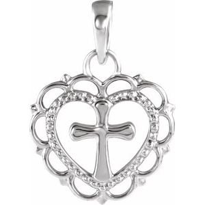 Youth Heart with Cross Necklace or Pendant