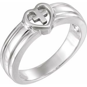 Heart & Cross Ring