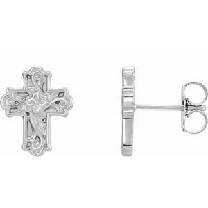 Floral Cross Earrings