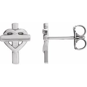 Heart & Cross Earrings