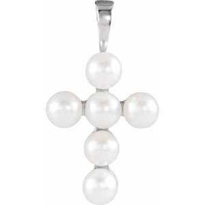 Pearl Cross Necklace or Pendant