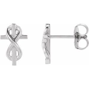 Infinity-Inspired Cross Earrings