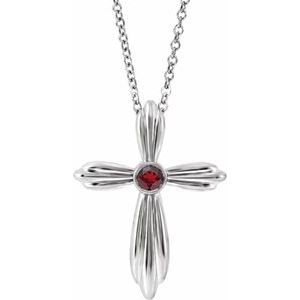 Bezel-Set Cross Necklace or Pendant