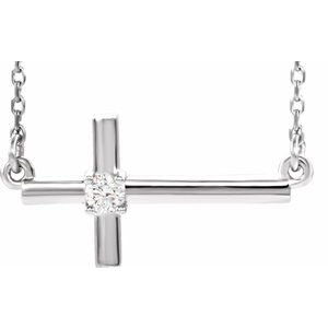Sideways Cross Necklace or Center