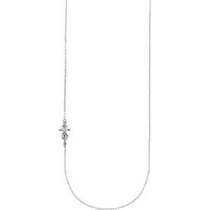 Infinity-Inspired Off-Center Sideways Cross Necklace