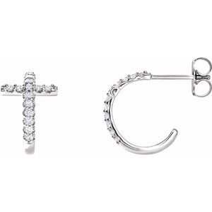 Accented Cross Hoop Earrings