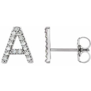 Accented Initial Stud Earrings