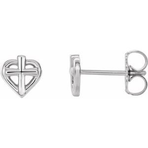 Youth Cross & Heart Earrings