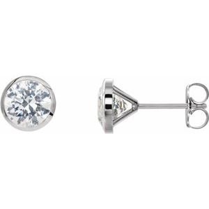 Round Bezel-Set Cocktail-Style Stud Earrings