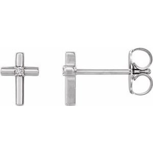 Solitaire Cross Earrings