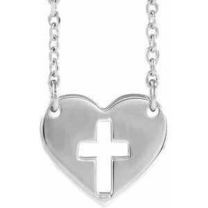 Pierced Cross Heart Necklace