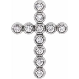 Bezel-Set Cross Necklace or Pendant