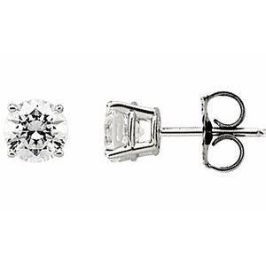 Round 4-Prong Stud Earrings