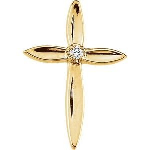 Solitaire Cross Lapel Pin