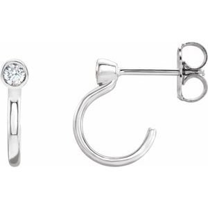 Bezel-Set Hoop Earrings