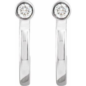 Bezel-Set Hoop Earrings - Image 2